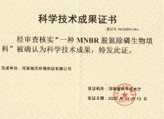 一种MNBR生物脱氮除磷填料科学技术成果登记证书